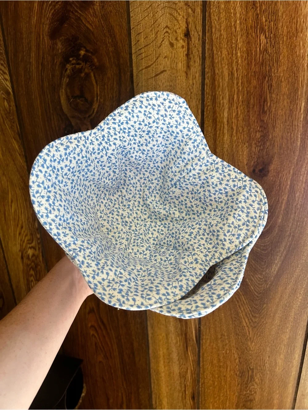 Handmade Dainty Blue Floral Bowl Cozy - Set of 2